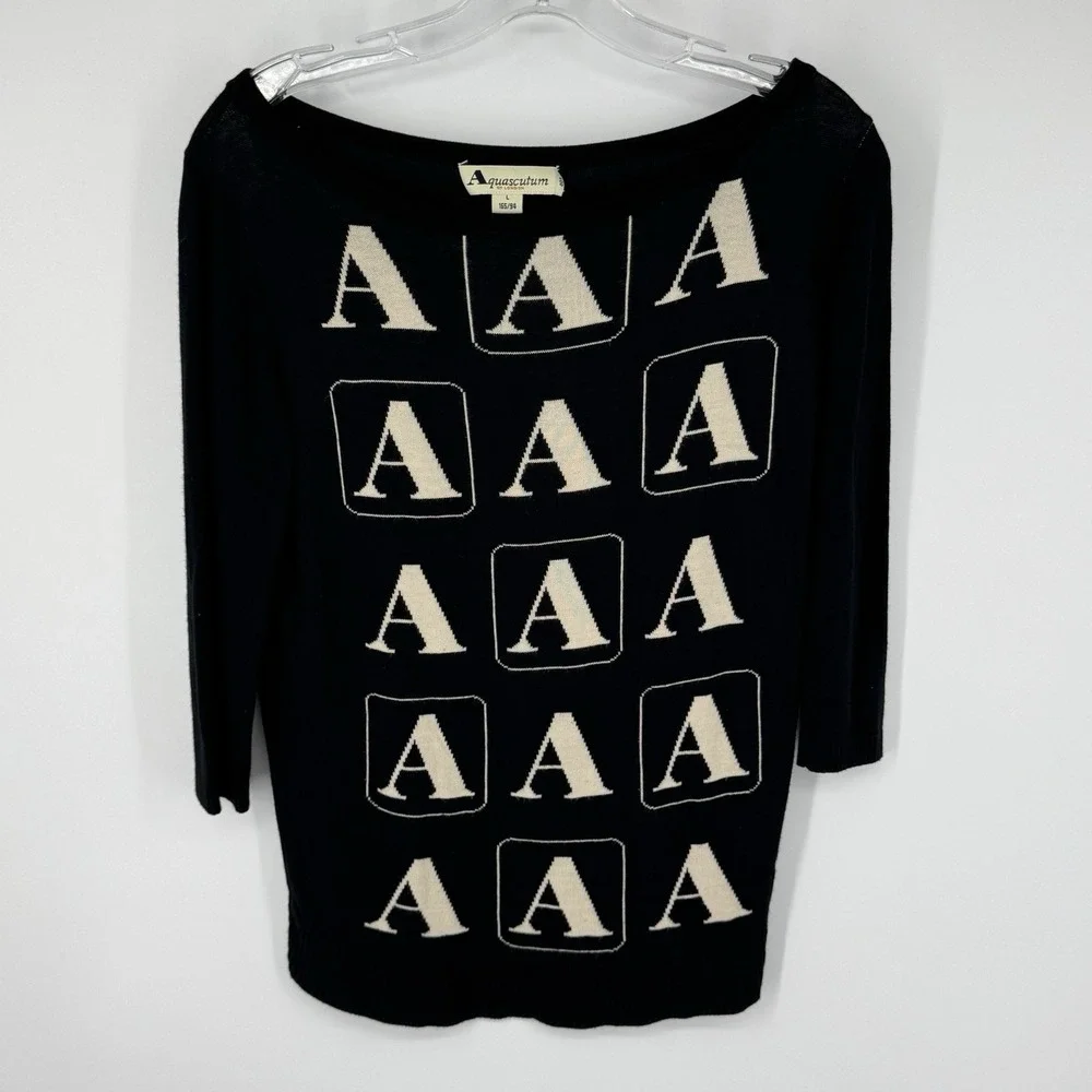 Vintage Aquascutum‎ Black Monogram 